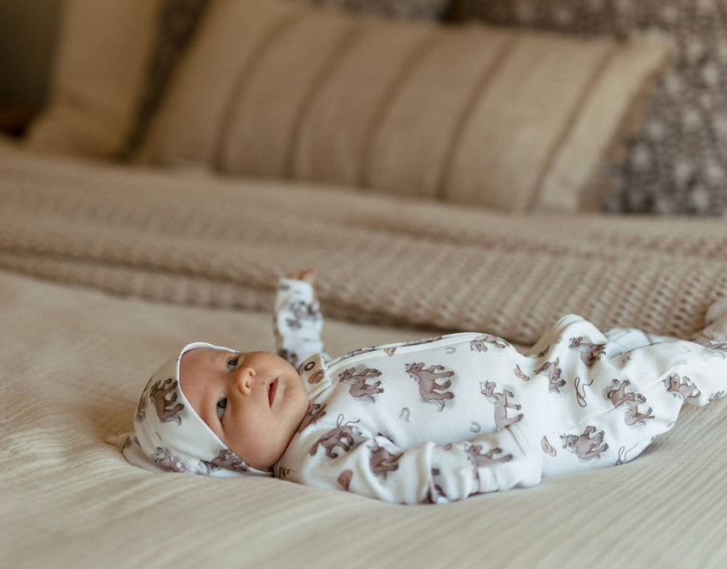 Little Lasso | Organic Zipper Footie: 6-9m