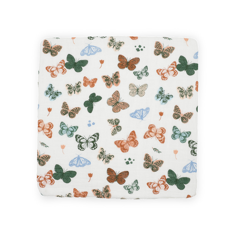 Cotton Muslin Swaddle Blanket | Butterflies