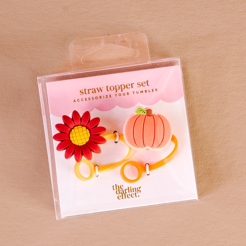 Straw Topper Set-Petals & Pumpkins