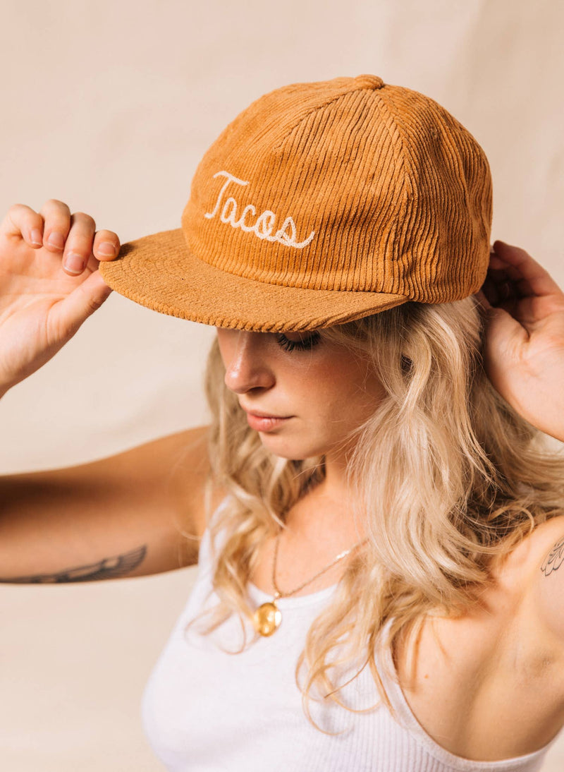 Tacos Chainstitch Rust Corduroy Hat, Western
