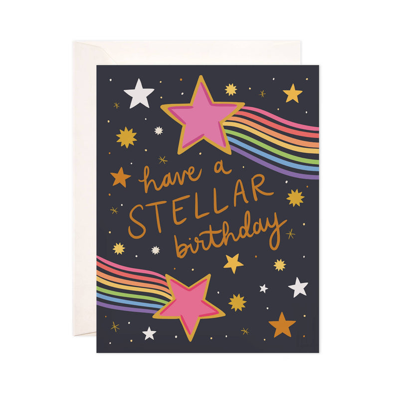 Stellar Birthday Greeting Card - Colorful Birthday Card