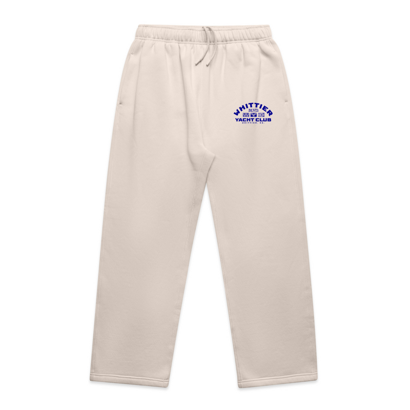 Heavy Faded Whittier Yacht Club Nautical Flag Cuffless Track Pants