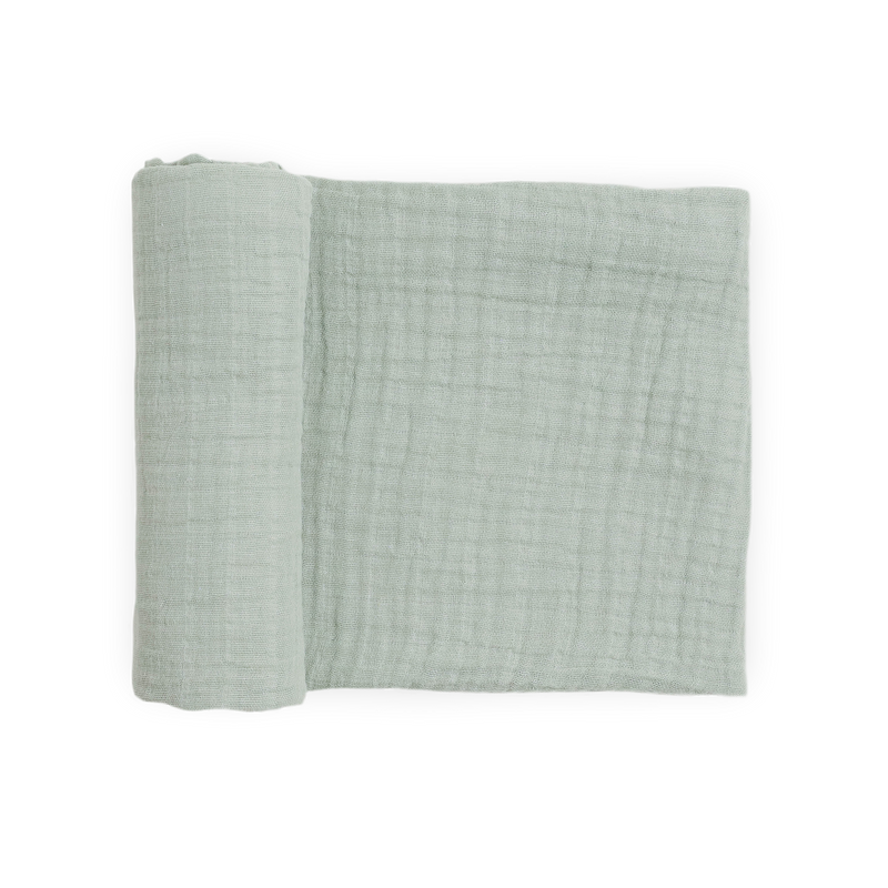 Organic Cotton Muslin Swaddle Blanket | White Sage