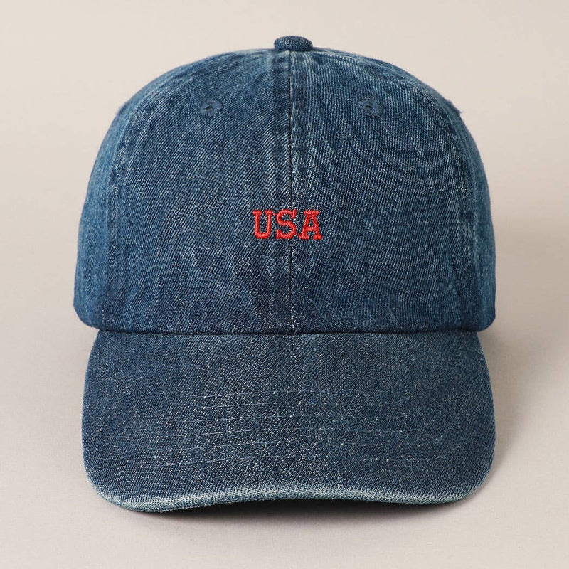 USA Embroidered Denim Cottonusa Embroidered Den Baseball Cap
