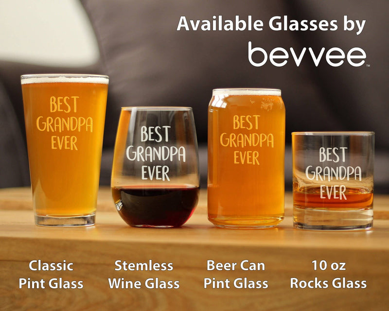 Best Grandpa Ever Beer Can Pint Glass - Father's Day Gifts