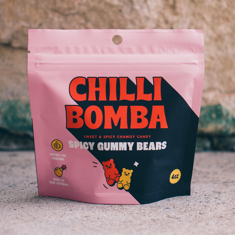 Chilli Bomba Spicy Gummy Bears Chili Chamoy Candy 4oz /12ct
