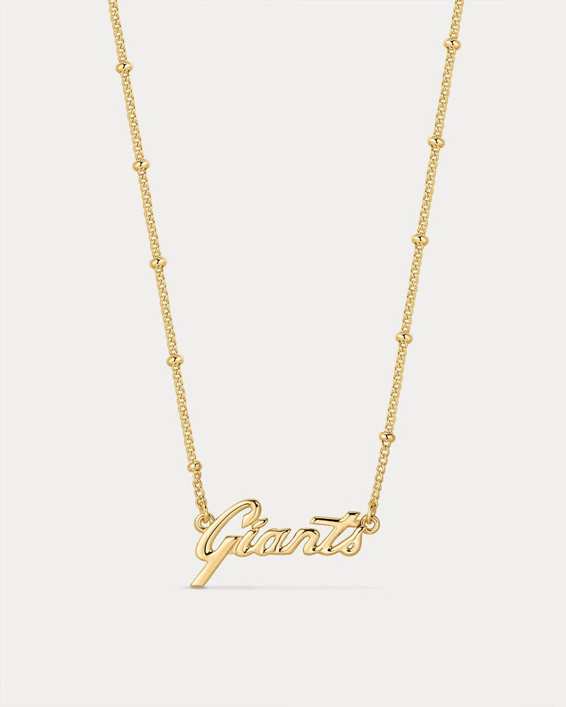 The MLB Nameplate Pendant Necklace- Gold: LA Dodgers