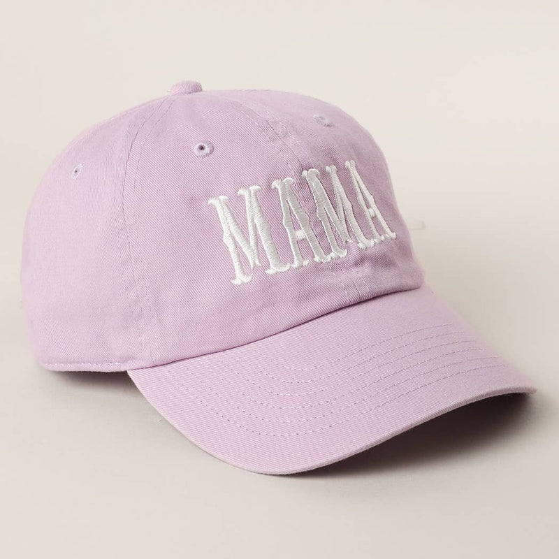 MAMA Typography Embroidered Baseball Cap: LILAC / One Size