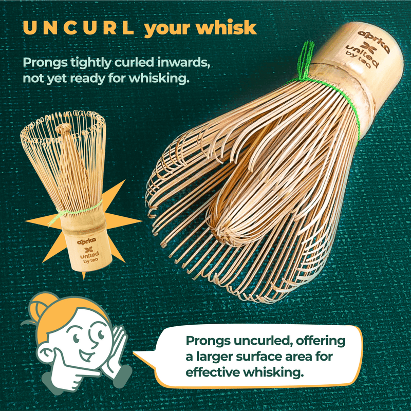 Matcha Green Tea Whisk (100 Prongs): Golden Bamboo