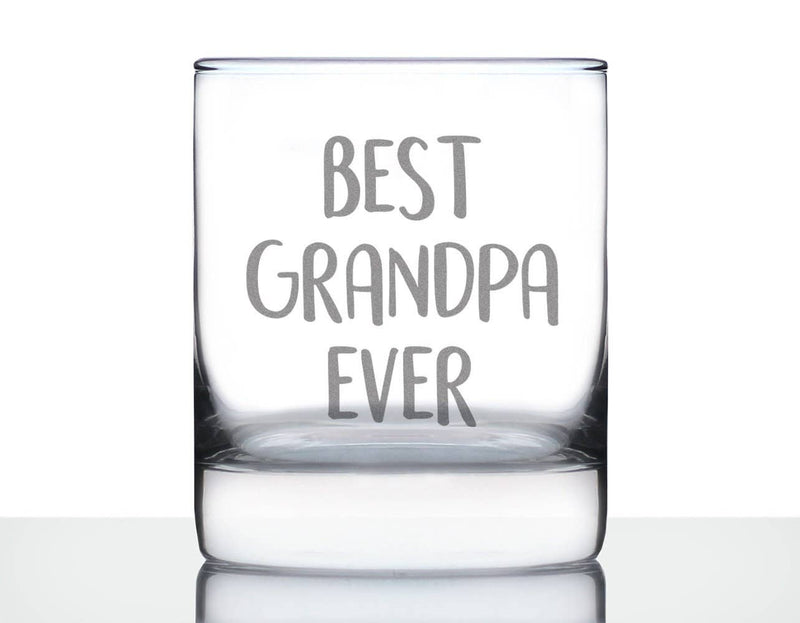 Best Grandpa Ever Whiskey Rocks Glass - Father's Day Gifts