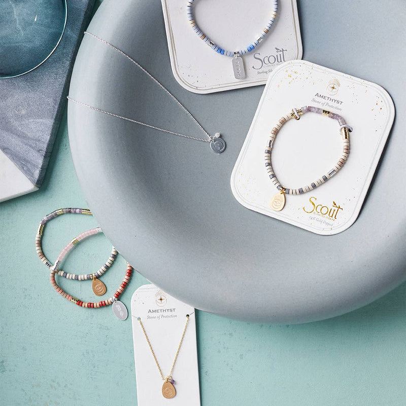 Stone Intention Charm Necklace - Labradorite/Gold