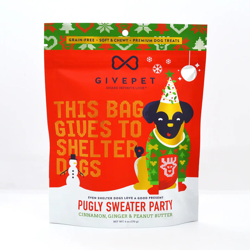 GivePet Pugly Sweater Party Holiday Dog Treat