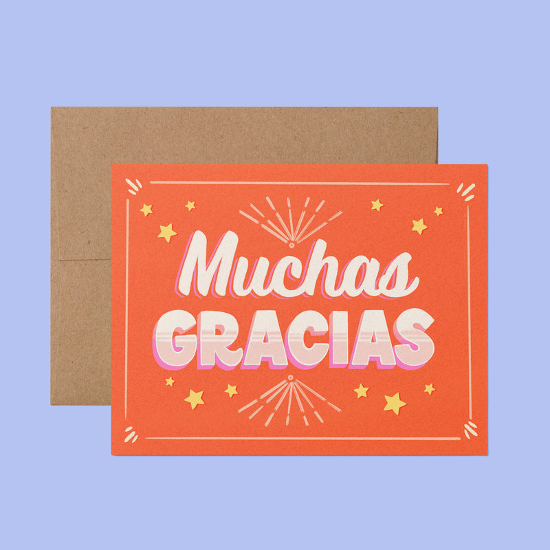 Muchas Gracias Rótulo Spanish Thank You Greeting Card
