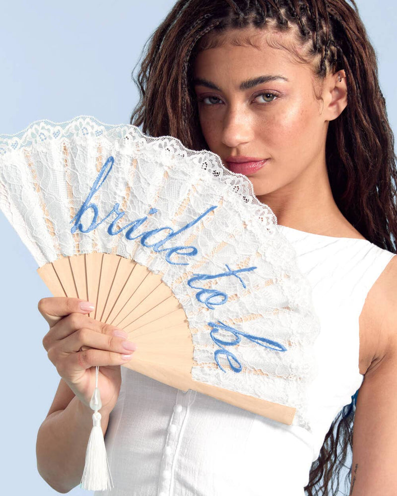 White Lace Bride to Be Folding Fan | Bridal Accessory