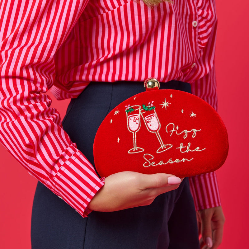 "Fizz the Season" Minaudière | Scarlet