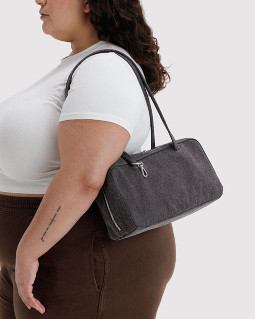 Denim Bowler Bag - Washed Black Denim