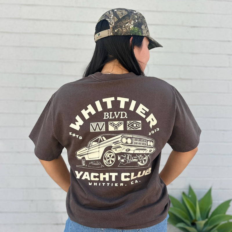 Heavy Faded Whittier Yacht Club Nautical Flag T-shirt
