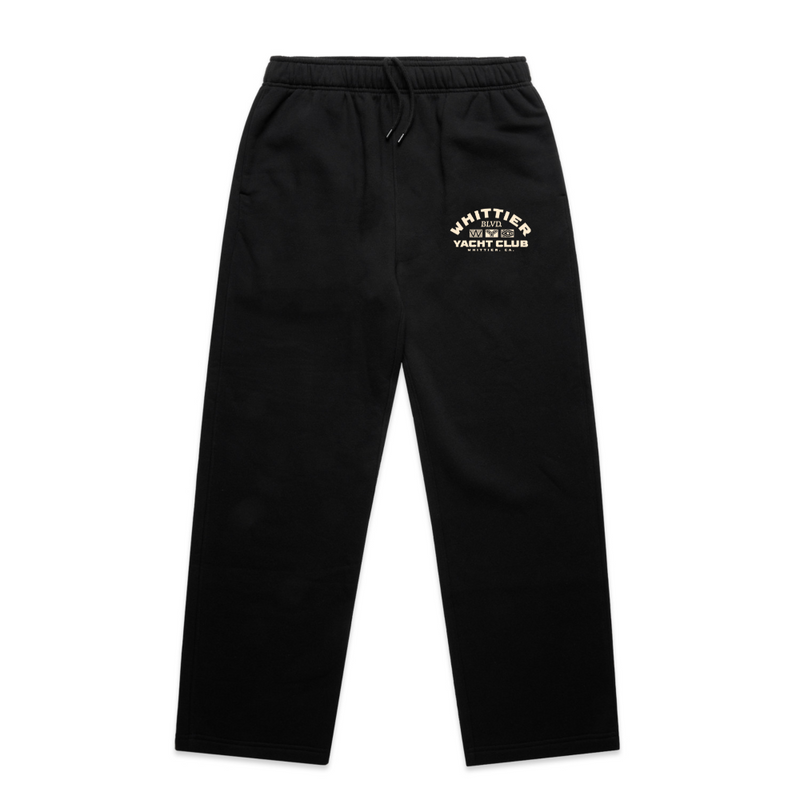 Heavy Faded Whittier Yacht Club Nautical Flag Cuffless Track Pants