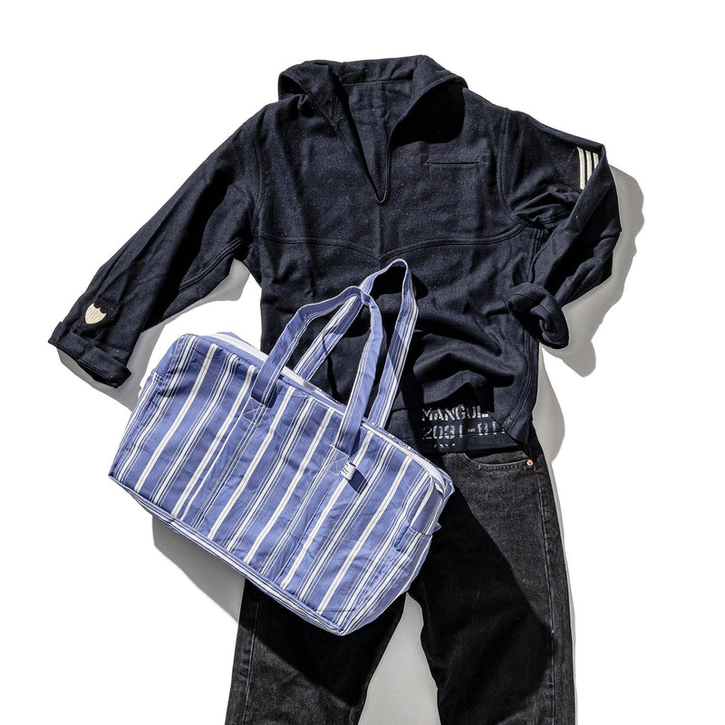 Shirt Fabric School Bag: Stripe A