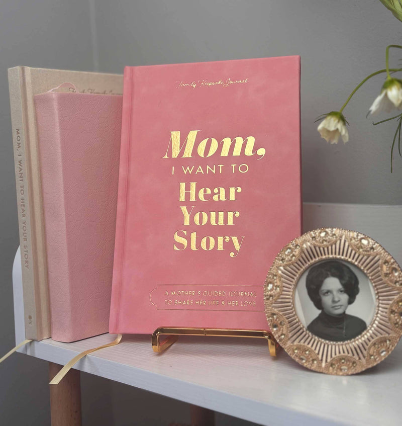 Mom, I Want to Hear Your Story Heirloom Rose Leather Cover Version