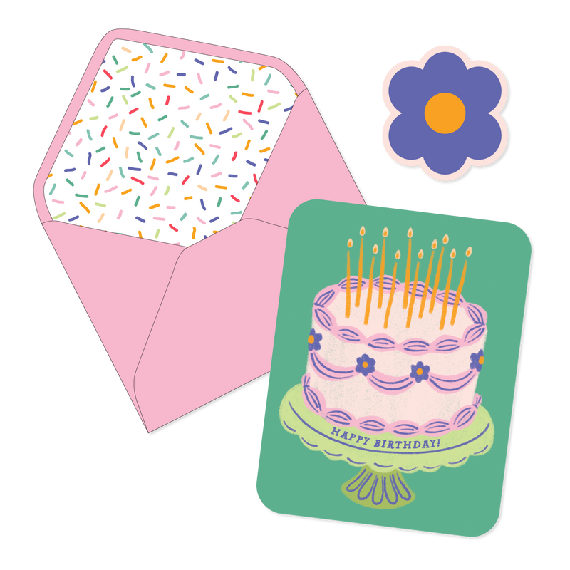 Vintage Candle Cake Card