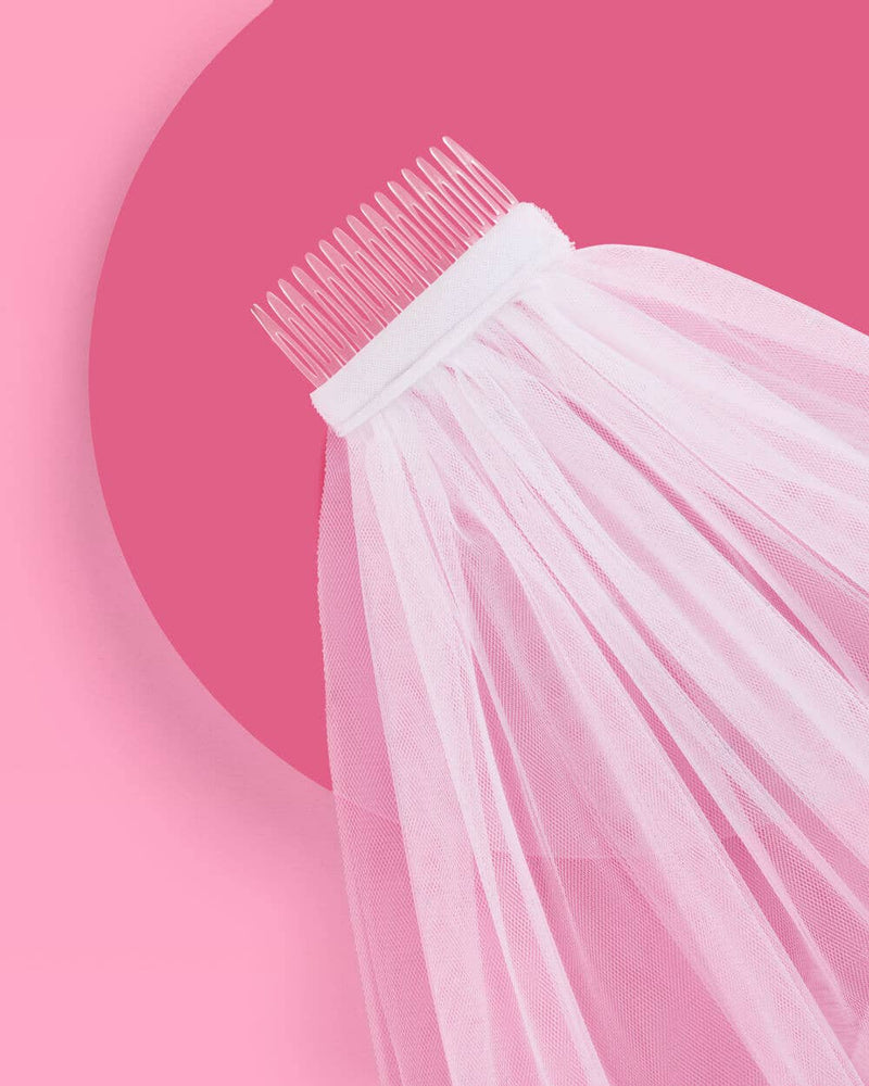 Bride to Be Blue Embroidered Veil | Bachelorette Bridal Show