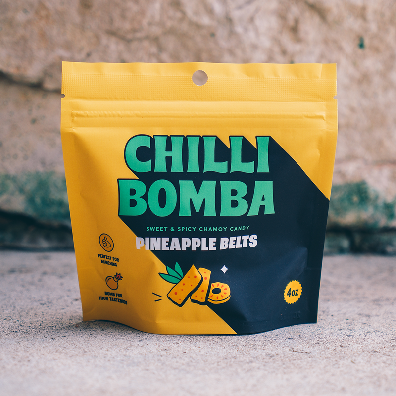 Chilli Bomba Pineapple Belts Chamoy Candy - 4oz /12ct