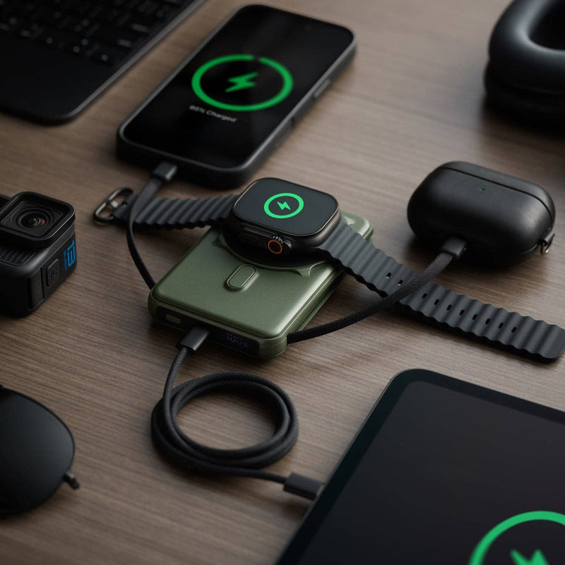 Ridge Power Bank - 10k mAh - Matte Olive: Matte Olive