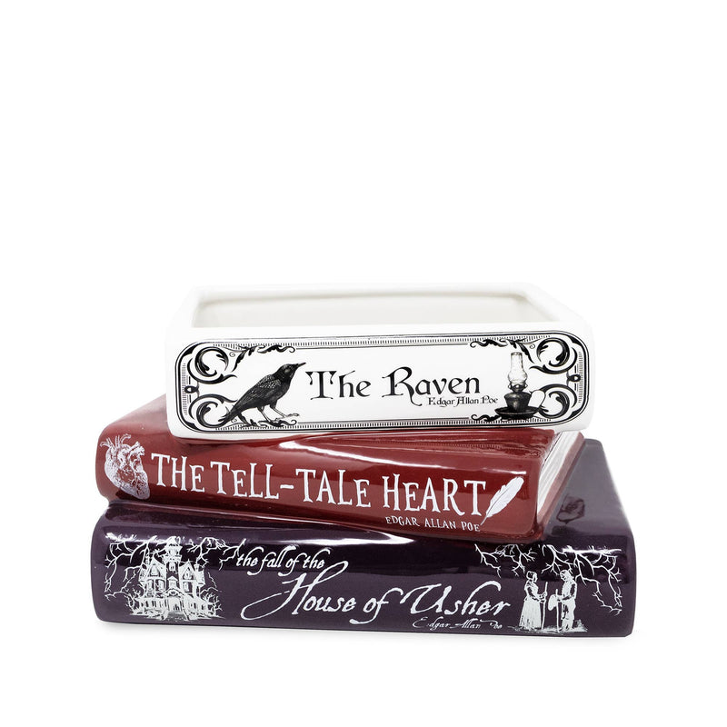Stacked Book Planter, The Raven