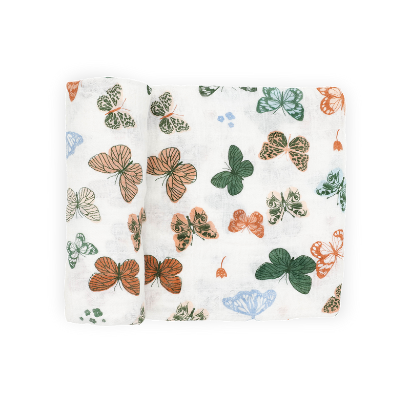 Cotton Muslin Swaddle Blanket | Butterflies