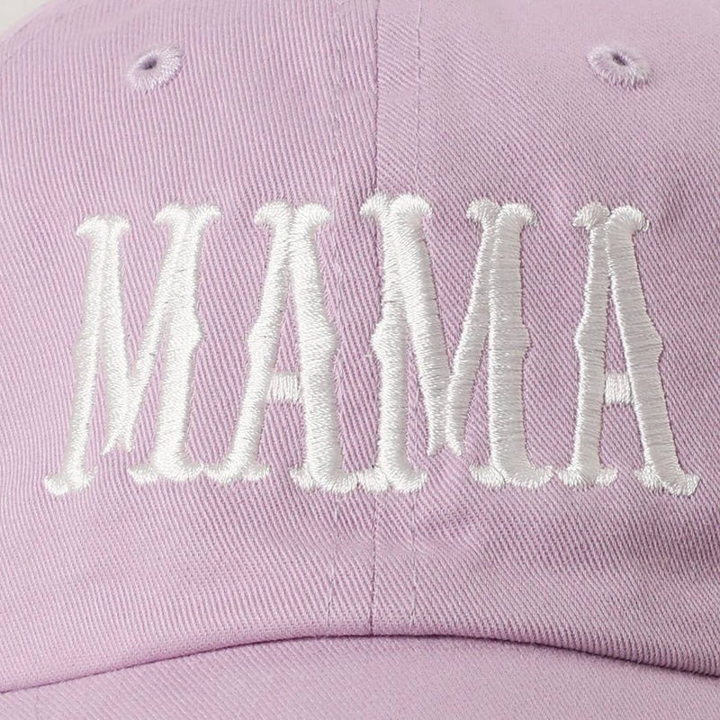 MAMA Typography Embroidered Baseball Cap: LILAC / One Size