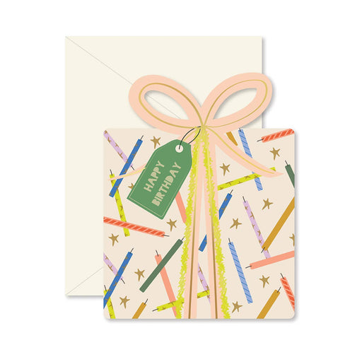 Birthday Gift Star Candles Die-Cut Folded Greeting Card - LOCAL FIXTURE