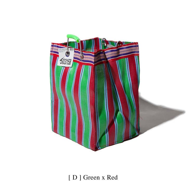 Recycled Plastic Stripe Bag - Rectangle D30: Orange x Blue