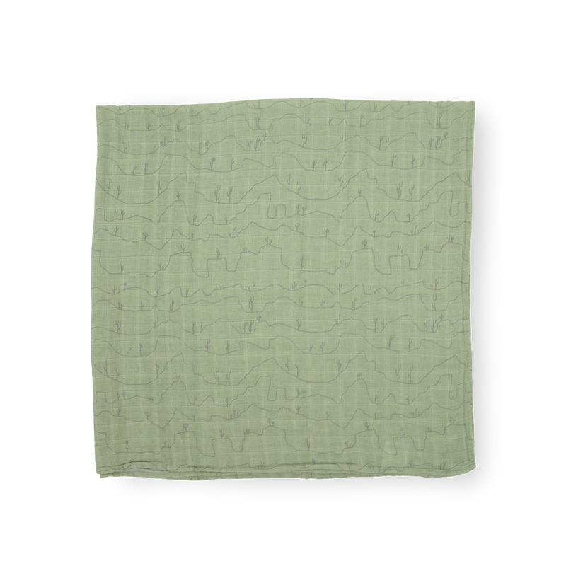 Cotton Muslin Swaddle Blanket | Cactus Lines