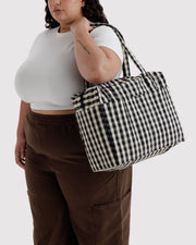 Small Cloud Carry-On Black and Cream Gingham