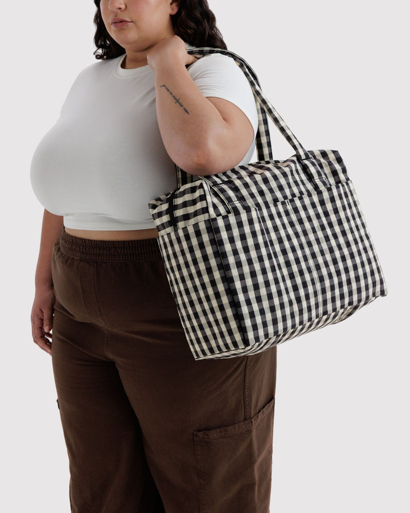 Small Cloud Carry-On Black and Cream Gingham