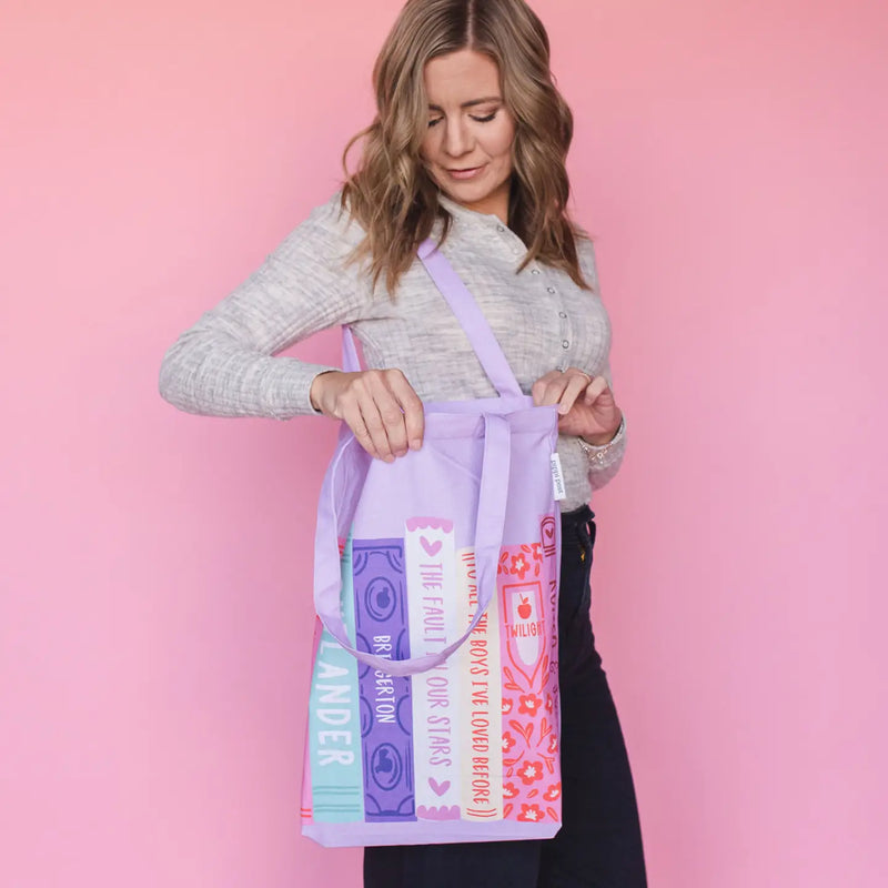 Romance Novels Book Stack Tote Bag
