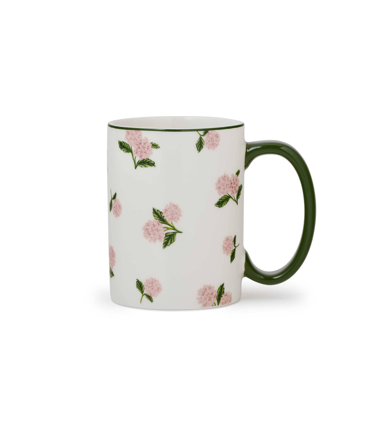 Pink Hydrangea Porcelain Mug