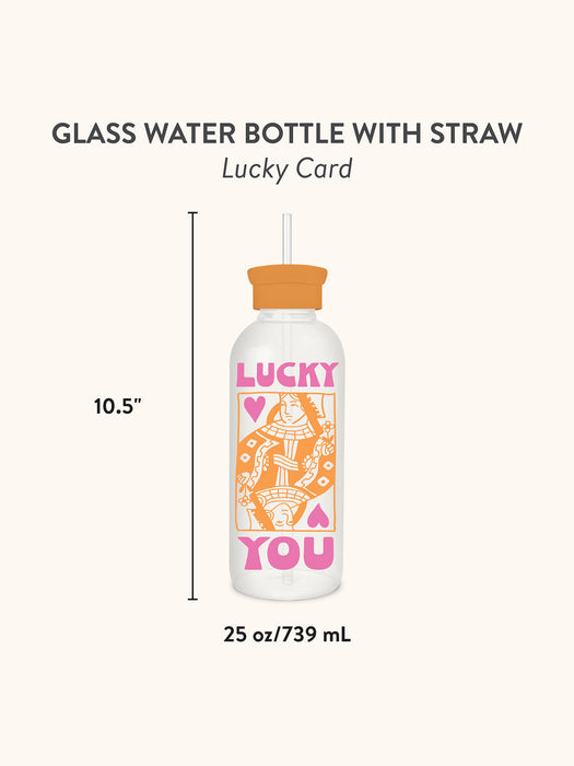 Lucky You | Glass Water Bottle With Straw - LOCAL FIXTURE