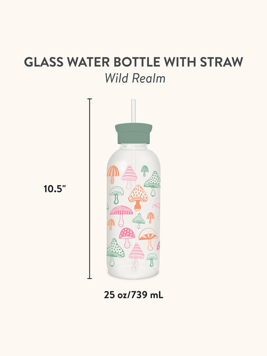 Wild Realm | Glass Water Bottle With Straw - LOCAL FIXTURE