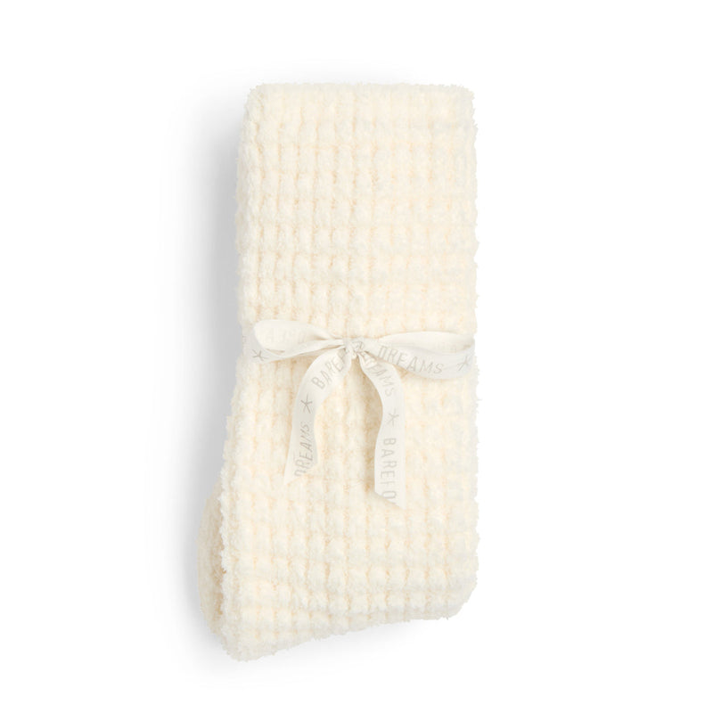 CozyChic® Waffle Socks in Pearl, gift bow