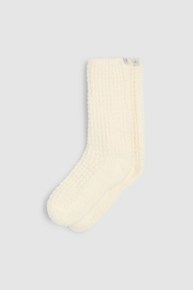 CozyChic® Waffle Socks in Pearl