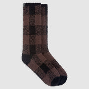 CozyChic® Buffalo Plaid Socks in Umber Multi, back