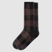 CozyChic® Buffalo Plaid Socks in Umber Multi