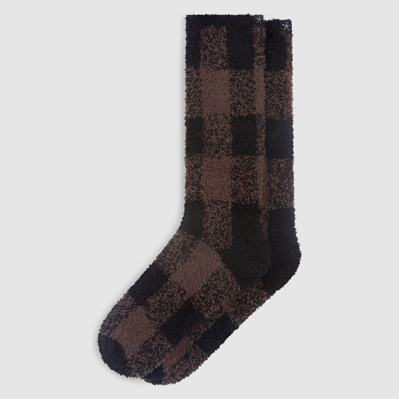 CozyChic® Buffalo Plaid Socks in Umber Multi