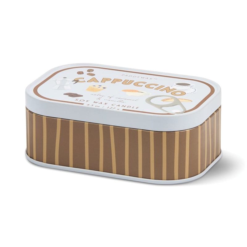 Cappuccino Bistro tin candle with lid