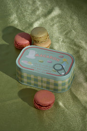 Macaron Bistro tin candle styled
