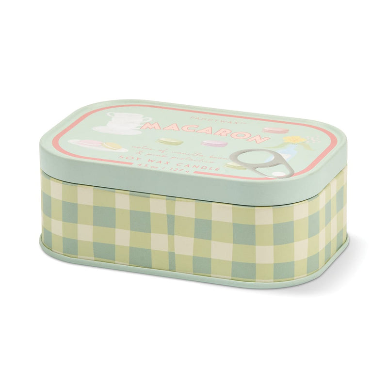 Macaron Bistro tin candle with lid