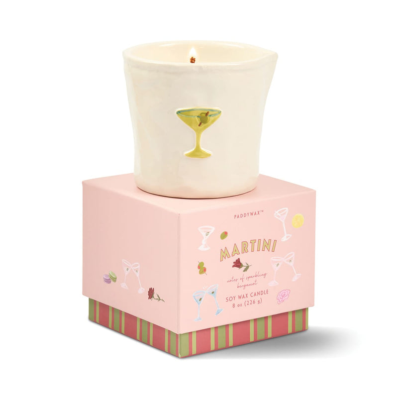 Martini Bistro 8 oz ceramic candle