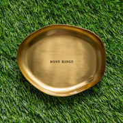 Rosy Rings gold petite botanical candle plate